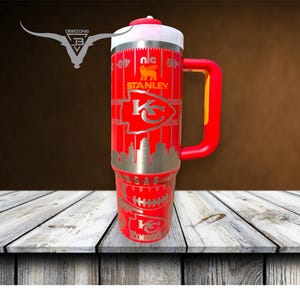Kansas City Football Laser Engraved Tumbler immagine 1
