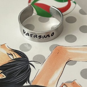 Anime Ring - Metal Stamped Jewelry - Volleyball - Karasuno - Nekoma - Aoba Johsai - Anime Merch - Sports - Hinata - Kageyama