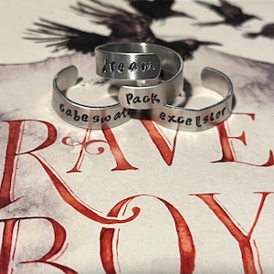 Raven Cycle Rings - Metal Stamped Jewelry - Raven Boys - Cabeswater - Excelsior - Bookish Merch - Dream Pack