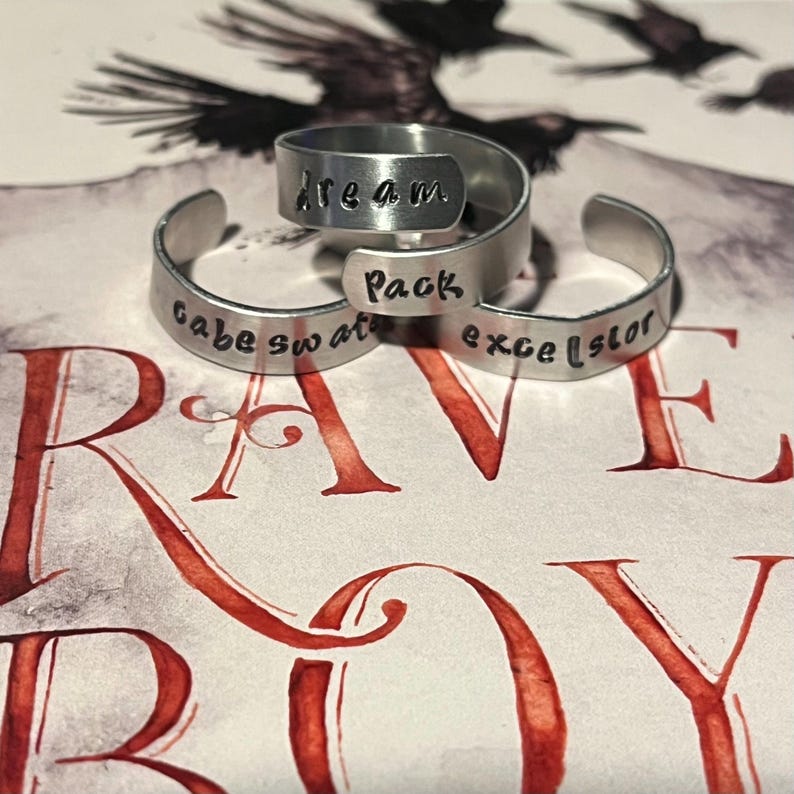 Raven Rings Book Raven Cycle Rings - Metal Stamped Jewelry - Raven Boys - Cabeswater ...