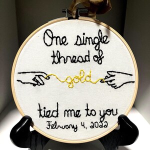 Custom Anniversary gift, Taylor Swift, Invisible String Lyric Hoop, Taylor Swift Merch, Wedding Gift, Personalized Gift, Couple Gift