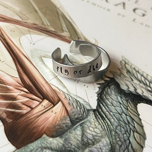 Fourth Wing - Metal Stamped Jewelry - Fly or Die - Wing Leader - Bookish Merch - The Empyrean series