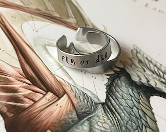 Fourth Wing - Metal Stamped Jewelry - Fly or Die - Wing Leader - Bookish Merch - The Empyrean series