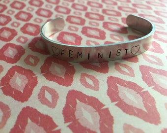 Feminist Aluminum Metal Bracelet