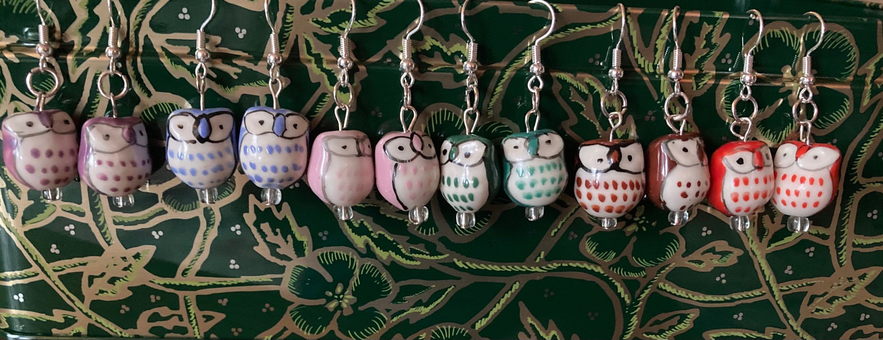 Ceramic Owl Earrings, Cottagecore Earrings, Cottagecore Jewelry, Owl Gift, Owl Jewelry, Nature Lover