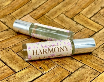 Harmony Perfume Oil Roller/ Lavender & Vanilla scented/ 100% Pure Perfume Fragrance Body Oil Roll On/ Warm and Relaxing