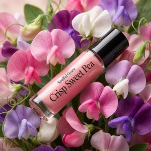Crisp Sweet Pea Perfume Oil Roller | Floral Sweet Pea Fragrance, Alcohol-Free image 2