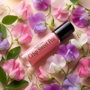 Crisp Sweet Pea Perfume Oil Roller | Floral Sweet Pea Fragrance, Alcohol-Free image 6