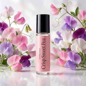 Crisp Sweet Pea Perfume Oil Roller | Floral Sweet Pea Fragrance, Alcohol-Free image 1