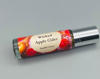 Wicked Apple Cider Perfume Oil, Warm Cinnamon & Rich Apple Scented Rollerball, Winter Holiday Gift Ideas, Christmas Fragrance Collection