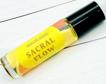 Sacral Flow Perfume Oil Roller - Bergamot, Lemon & Sweet Orange Scented| Charka Grounding Oil 100% Pure Perfume Fragrance Body Oil Roll On