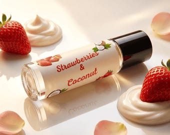 Strawberries & Coconut Perfume Oil Roller | Fruity Fragrance, 10 ml