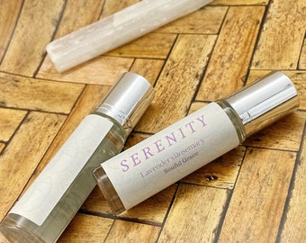 Serenity Perfume Oil Roller / Lavender & Rosemary scented/ Floral and Herbal/ 100% Pure Perfume Fragrance Body Oil Roll On