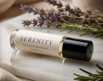 Serenity Perfume Oil Roller: Lavender Rosemary Scent, 10ml