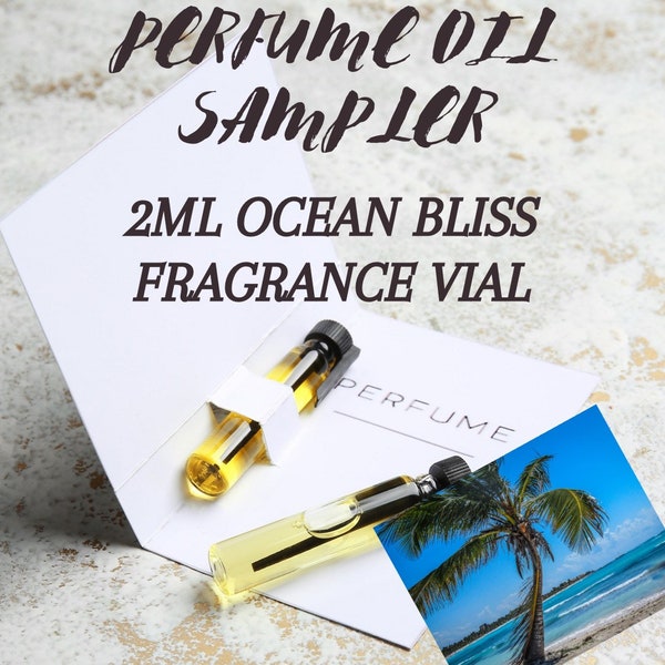 Ocean Bliss Sample Size 2ml 100% Pure Perfume Fragrance Body Oil Roll On Travel Size/ Stocking Stuffer Idea Under 10| Gift Bag Idea