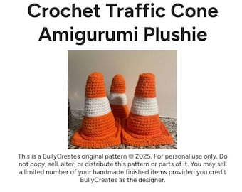 SOLO SCHEMA - Schema all'uncinetto per cono stradale Amigurumi / PDF digitale / Tutorial per peluche adatto ai principianti