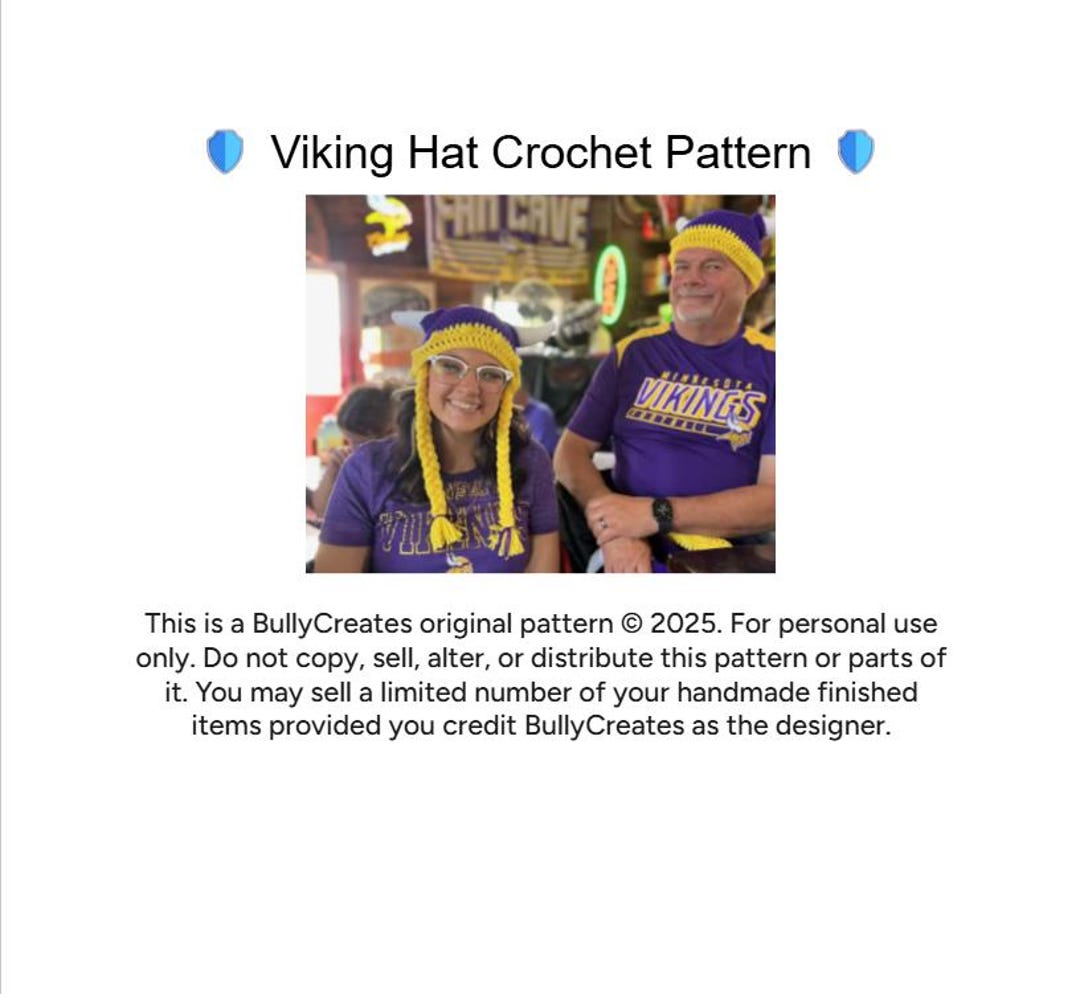 PDF Download Pattern Crochet Viking Hat Pattern With Horns & Braids - Etsy