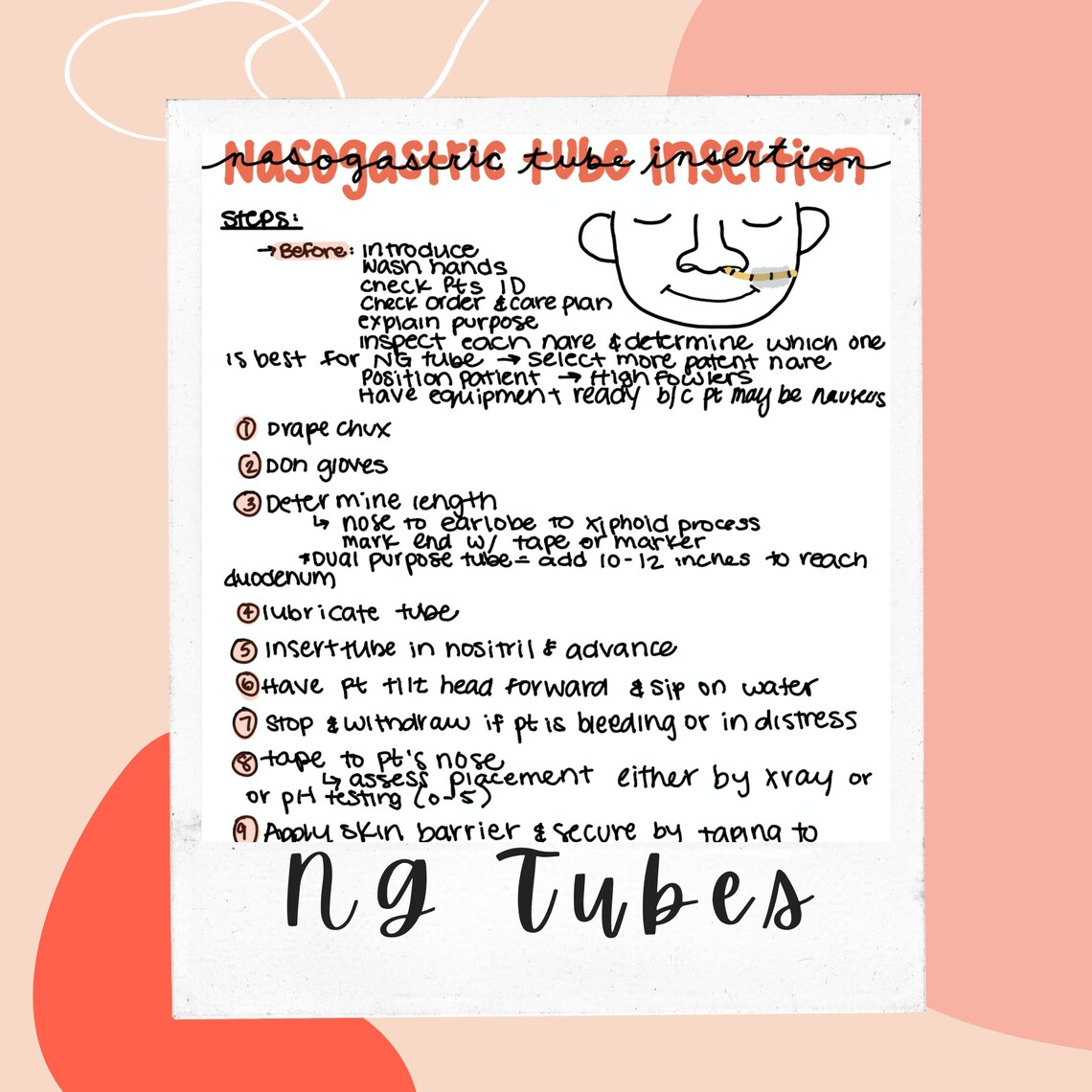 NG Tube | Nursing Notes - Etsy