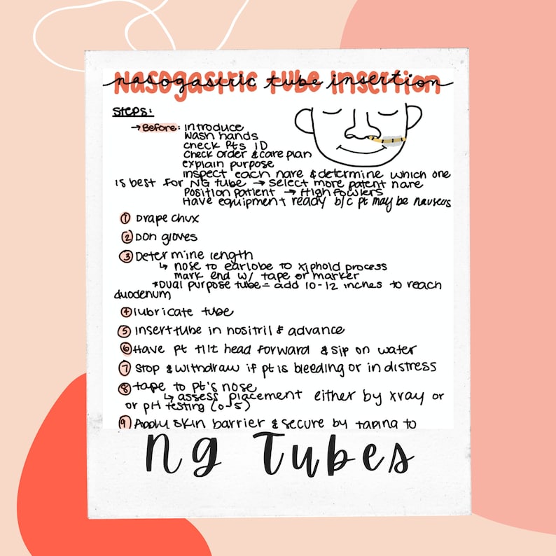 NG Tube Nursing Notes Etsy