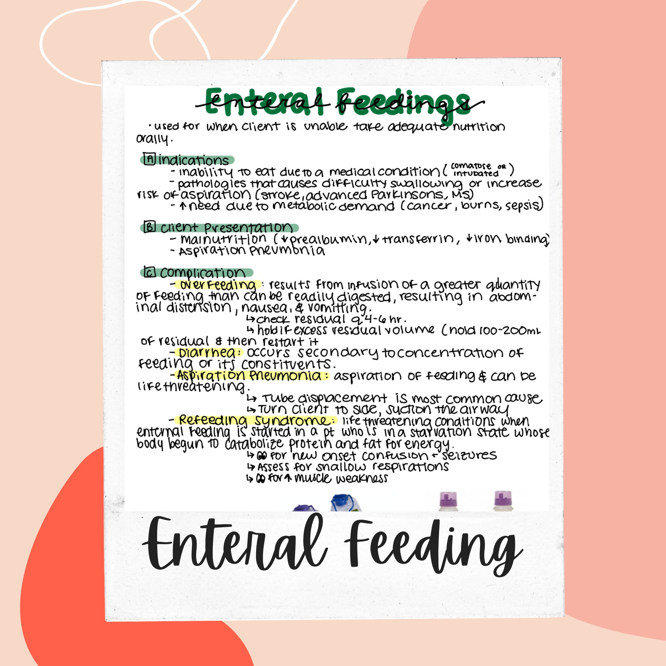 Enteral Feeding Nursing Notes Etsy