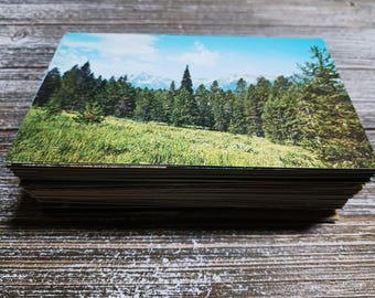 Vintage Wyoming Postcards Set: 1960s-70s National Parks, Monuments (30 Count) Random Set