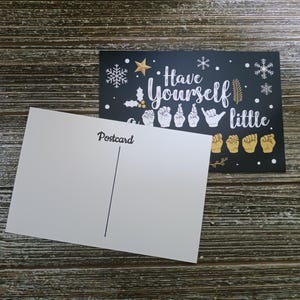 Cartoline di auguri natalizi in alfabeto della lingua dei segni americana (ASL) /// Festività, Celebrazione, Diversità, Posta felice, Biglietto di auguri unico