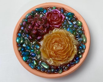 Succulent Desk Decor For Office Faux Plant Potted Arrangement