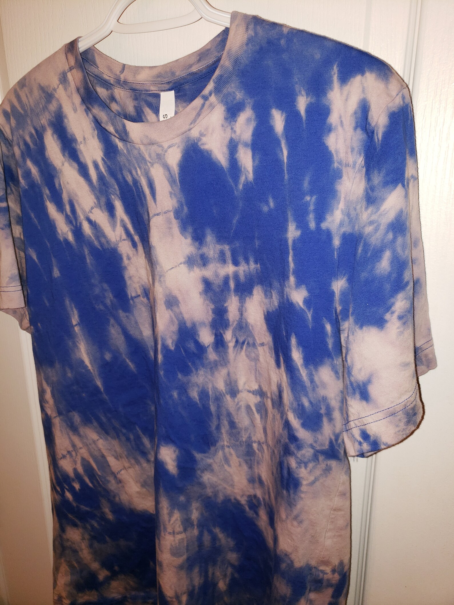 Crumble/Scrunched Bleached Soaked Tie Dye Large Unisex Blue | Etsy