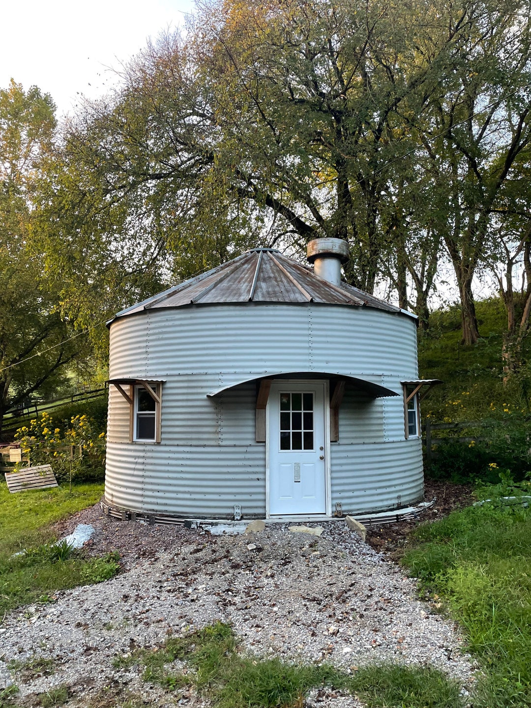 Grain Bin Garden Shed 24 W/awnings Etsy