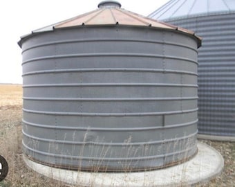 14’ diameter reclaimed grain bin roof and 3 rings for repurposing