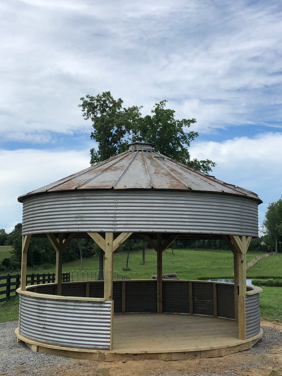 Custom Decked Gazebo upcycled from a grain bin Etsy