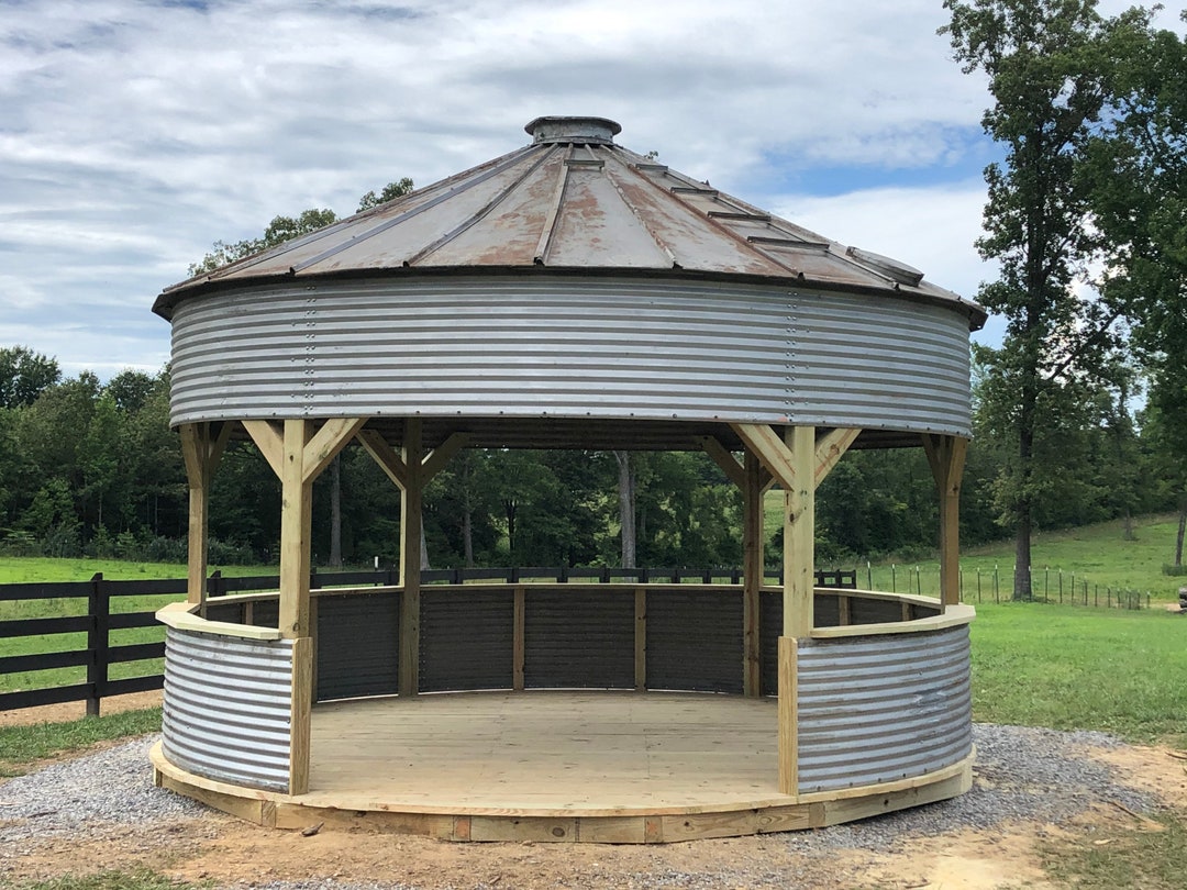 Custom Decked Gazebo Kit Upcycled From a Grain Bin Etsy