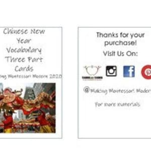 Chinese New Year Montessori Three Part & Definition Cards