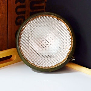 Vintage Tractor Headlight: Green Industrial Farmhouse Decor By Guide Made USA