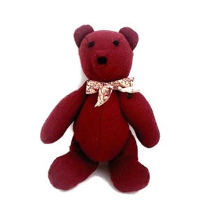 Handmade Red Teddy Bear: Vintage Jointed Plush Toy (10&quot; Tall)