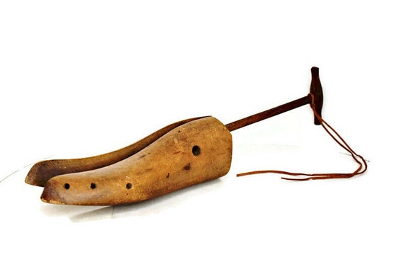 Vintage Cobbler Wooden Shoe Form Stretcher Fall D… - image 4