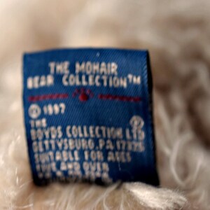 Oso de peluche vintage de mohair de Boyd's: Fitzgerald Bearington, peluche articulado (1997) imagen 10