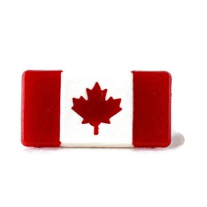 Vintage Canada Maple Leaf Flag Lapel Pin: Red & White Brooch