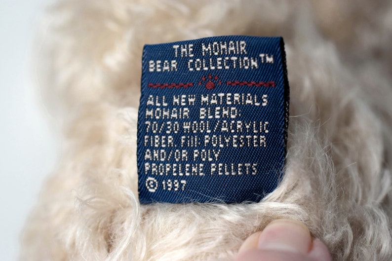 Oso de peluche vintage de mohair de Boyd's: Fitzgerald Bearington, peluche articulado (1997) imagen 9