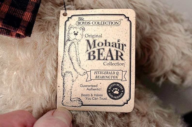 Oso de peluche vintage de mohair de Boyd's: Fitzgerald Bearington, peluche articulado (1997) imagen 2