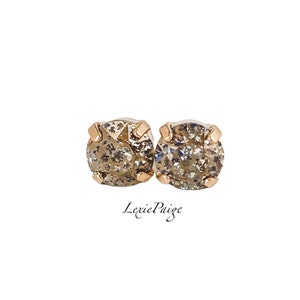 8mm Crystal Gold  Patina Earrings | Patina Earrings | Patina Post Earrings | Patina Stud Earrings | Made With Premium Crystals