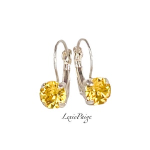 Topaz November Earrings | November Birthstone Earrings | Topaz Drop Earrings | Yellow Topaz Earrings | Made With Premium Crystals