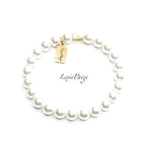 Bracelet de perles extensibles en cristal blanc de 8 mm fabriqué avec des perles de cristal de qualité supérieure **LIVRAISON GRATUITE** Bijoux LexiePaige