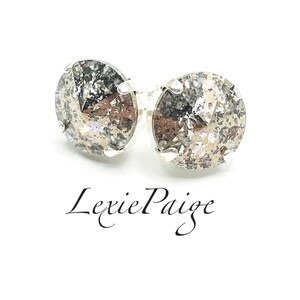12mm Crystal Rivoli Earrings / Gold Patina / Shiny Silver / Post Stud Earrings Made With Premium Crystals **FREE SHIPPING**