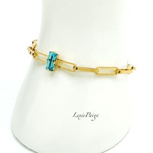 Baguette Bracelet | Layering Bracelet | Chain Link Bracelet | Paper Clip Bracelet | Stacking Bracelet Made With Premium Crystals