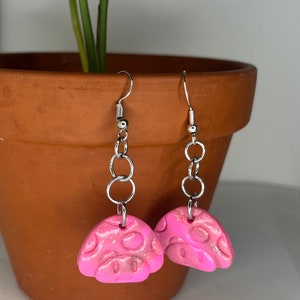 Pink Mushroom Earrings