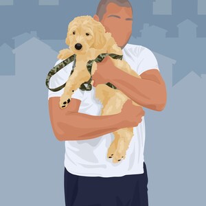 FAST Custom Pet & Parent/Owner Illustrations for Family, Couple, Wall Art, Pet Memorial, Loss, Decor DIGITAL ONLY image 7