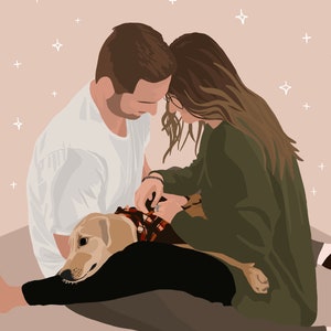 FAST Custom Pet & Parent/Owner Illustrations for Family, Couple, Wall Art, Pet Memorial, Loss, Decor DIGITAL ONLY image 5