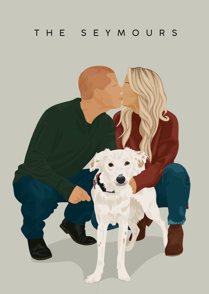 FAST Custom Pet & Parent/Owner Illustrations for Family, Couple, Wall Art, Pet Memorial, Loss, Decor DIGITAL ONLY image 2