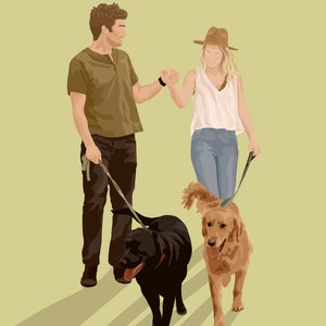 FAST Custom Pet & Parent/Owner Illustrations for Family, Couple, Wall Art, Pet Memorial, Loss, Decor DIGITAL ONLY image 3